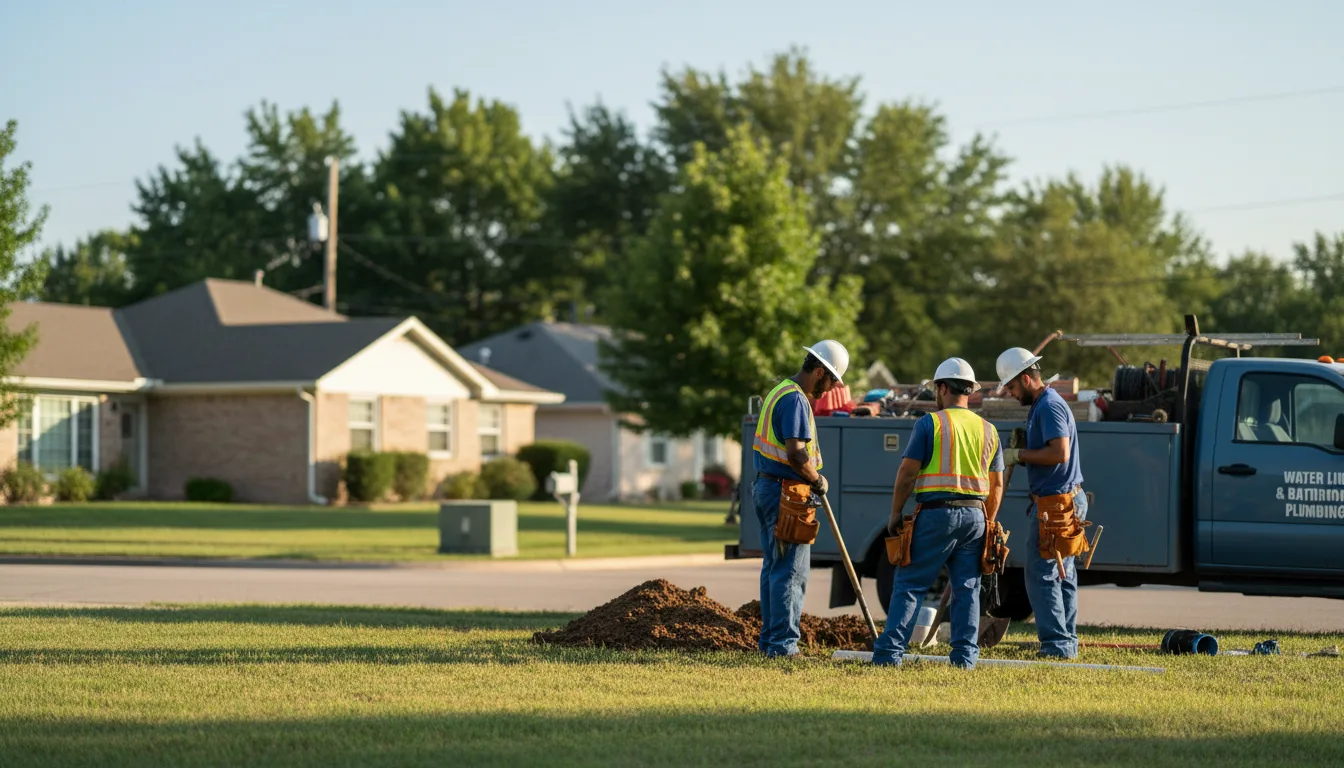 Residential water line and bathroom plumbing service in Harrisonville, PA